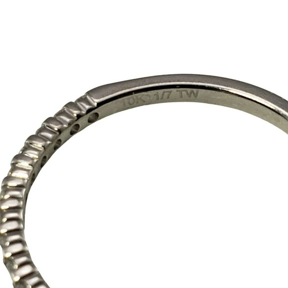 Vintage Set of Three 10 Karat White Gold Diamond Bands Ring Size 7 #11314 - Picture 5 of 7